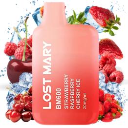 Strawberry Raspberry Cherry Ice Lost Mary BM600 20mg Salt - Desechable