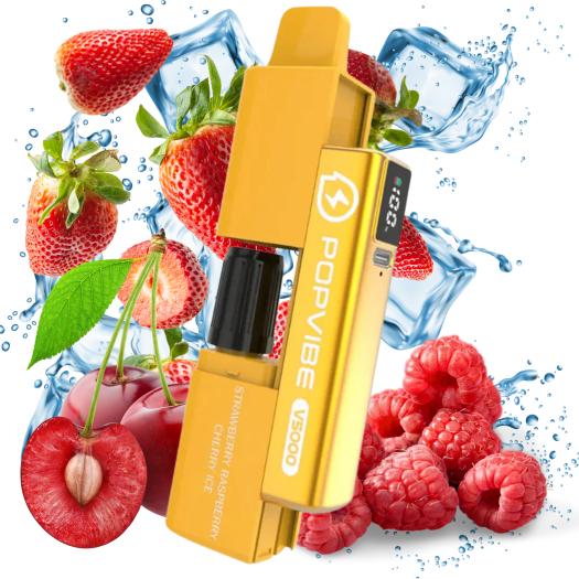 Strawberry Raspberry Cherry Ice - V5000 by Popvibe (5000 Puff)