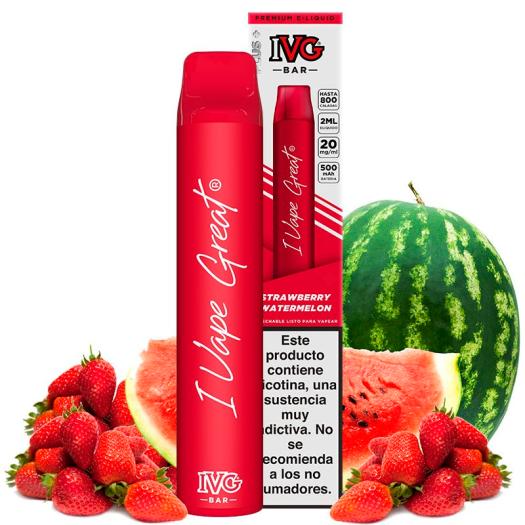 Strawberry Watermelon 600puffs – IVG Bar Plus 20mg – Pod Desechable