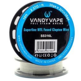 Superfine MTL Fused Clapton Wire SS316 30gaX2 + 38ga Vandy Vape
