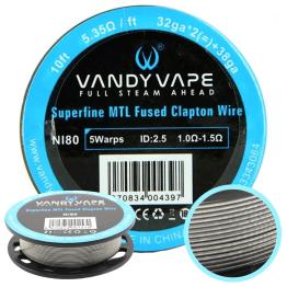 Superfine MTL Ni80 5.35ohm Fused Clapton Wire Vandy Vape