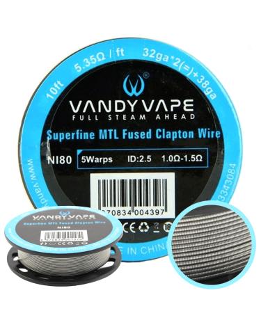 Superfine MTL Ni80 5.35ohm Fused Clapton Wire Vandy Vape