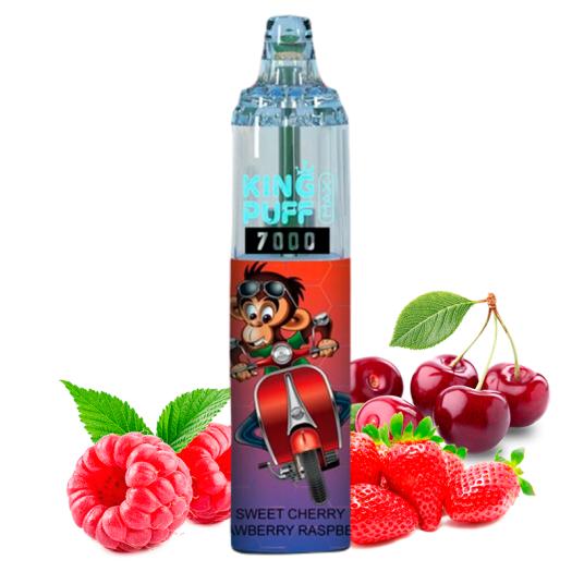 Sweet Cherry Strawberry Raspberry 7000 puffs - KING PUFF v2 - SIN NICOTINA