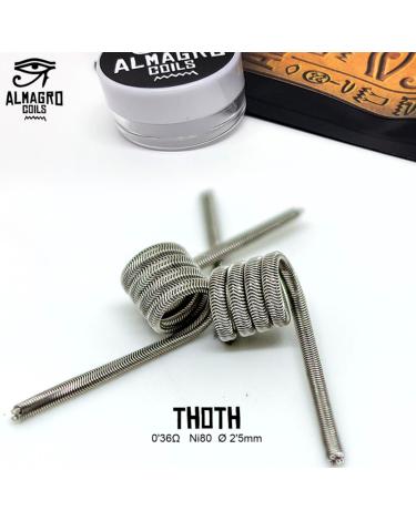 THOTH - Single coil 0.36Ω Ni80 ⵁ2.5mm 4.5 vueltas ALMAGRO Coils
