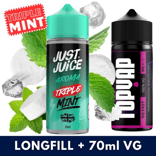 Triple Mint 24ml/120 (Longfill) Just Juice Mint + 70ml VG Fast