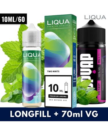 Two Mints 10ml/60 (Longfill) Liqua + 70ml VG Fast