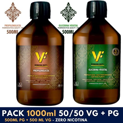 VAPFIP PACK 1000ml VG + PG (500ml PG + 500ML VG) - Sin Nicotina