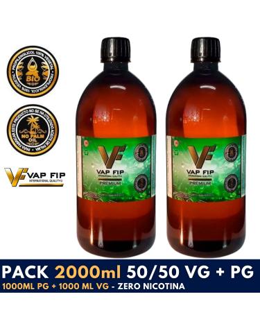VAPFIP PACK 2000ml VG + PG (1000ml PG + 1000ML VG) - Sin Nicotina