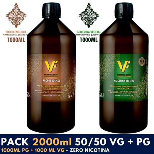 VAPFIP PACK 2000ml VG + PG (1000ml PG + 1000ML VG) - Sin Nicotina