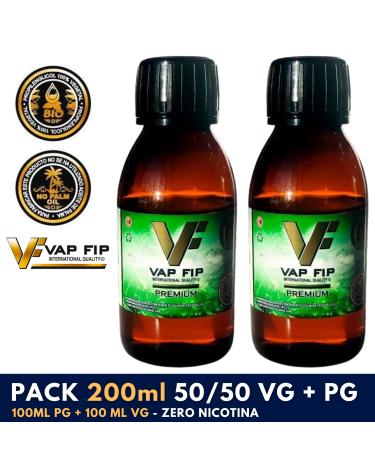 VAPFIP PACK 200ml VG + PG (100ml PG + 100ML VG) - Sin Nicotina