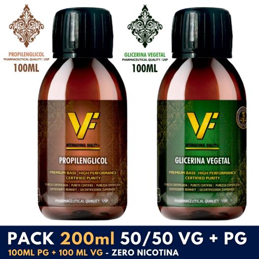 VAPFIP PACK 200ml VG + PG (100ml PG + 100ML VG) - Sin Nicotina