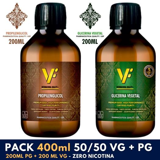 VAPFIP PACK 400ml VG + PG (200ml PG + 200ML VG) - Sin Nicotina
