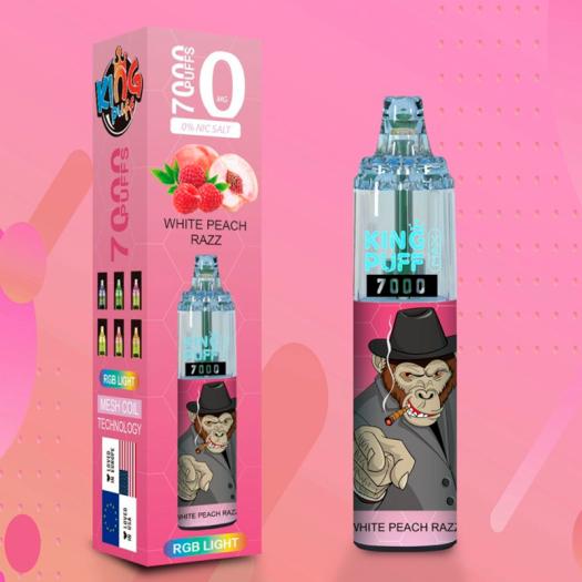 White Peach Razz 7000 puffs - KING PUFF v2 - SIN NICOTINA