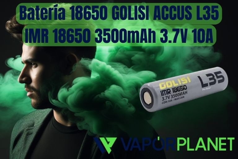 → Batería 18650 GOLISI ACCUS L35 IMR 18650 3500mAh 3.7V 10A (1ud y Pack de  2uds)