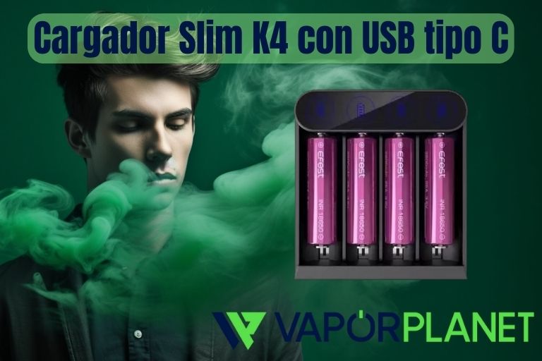 Cargador Slim K4 con USB tipo C - Efest