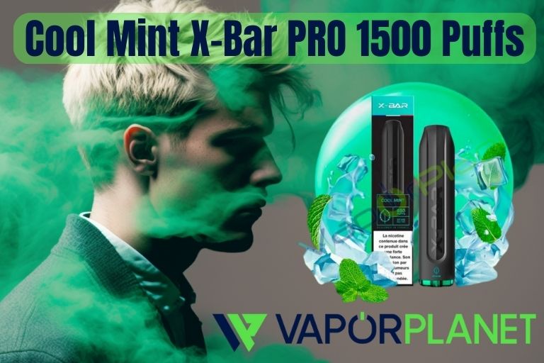 Cool Mint X-Bar PRO 1500 Puffs - POD Desechable SIN NICOTINA