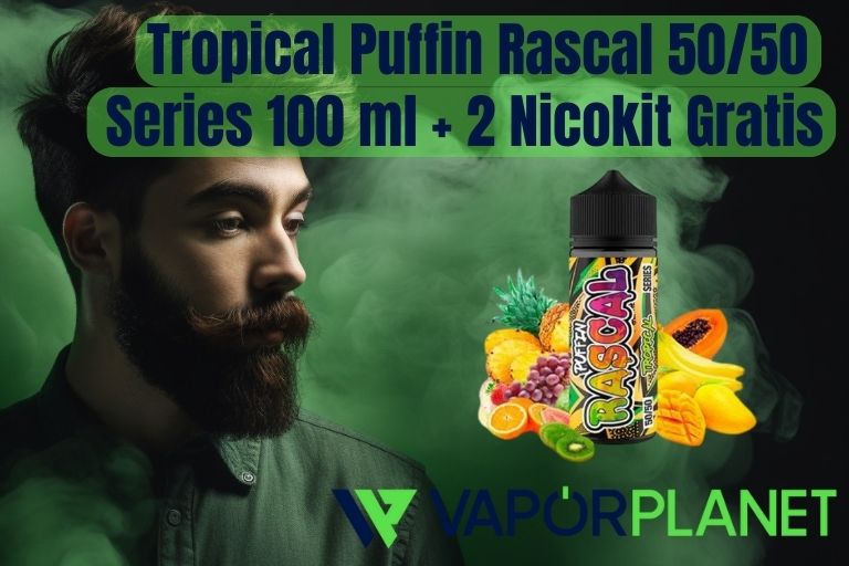 Tropical Puffin Rascal 50/50 Series 100 ml + 2 Nicokit Gratis
